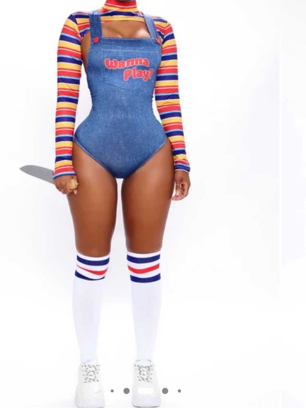 Wanna Play? Denim-Style Kids One-Piece in Blue